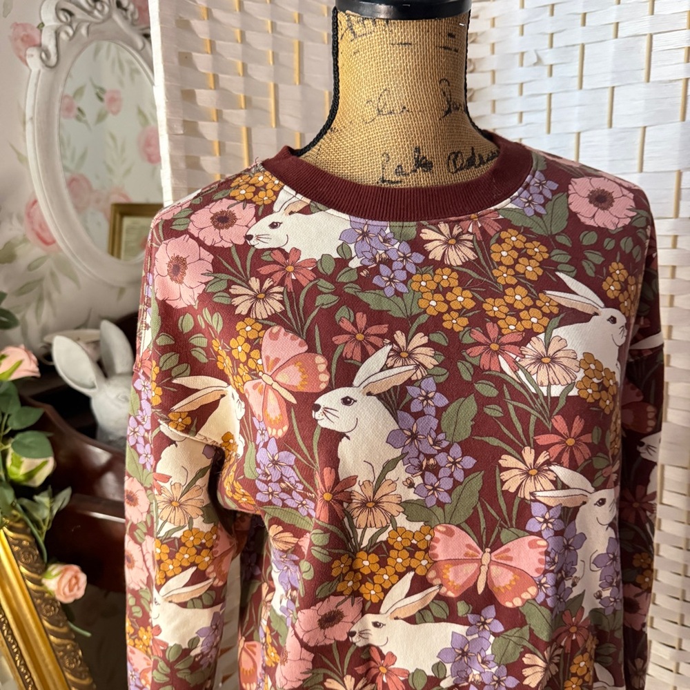 Floral Bunny Print Sweatshirt - ModCloth x Princess Highway - Picture 4 of 6
